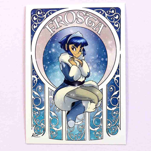 Premium small shimmer print of Frosta from She-ra and the Princesses of Power.