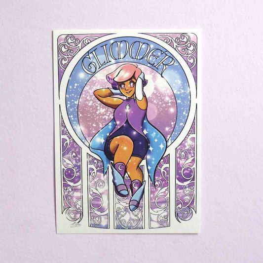 Premium small shimmer print of Glimmer from She-ra and the Princesses of Power.