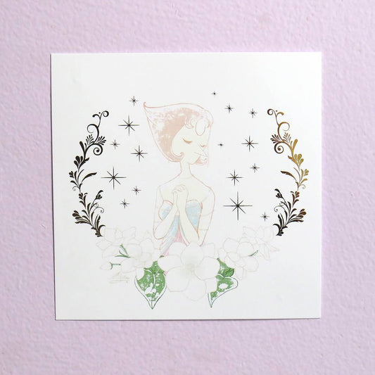 Premium small art print of Pearl from "Steven Universe" with gold foil accents