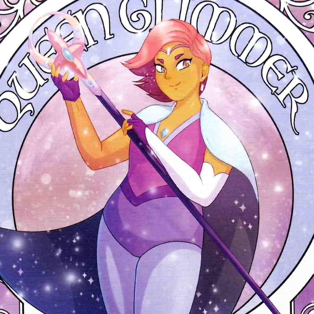 Premium small shimmer print of Queen Glimmer from She-ra and the Princesses of Power.