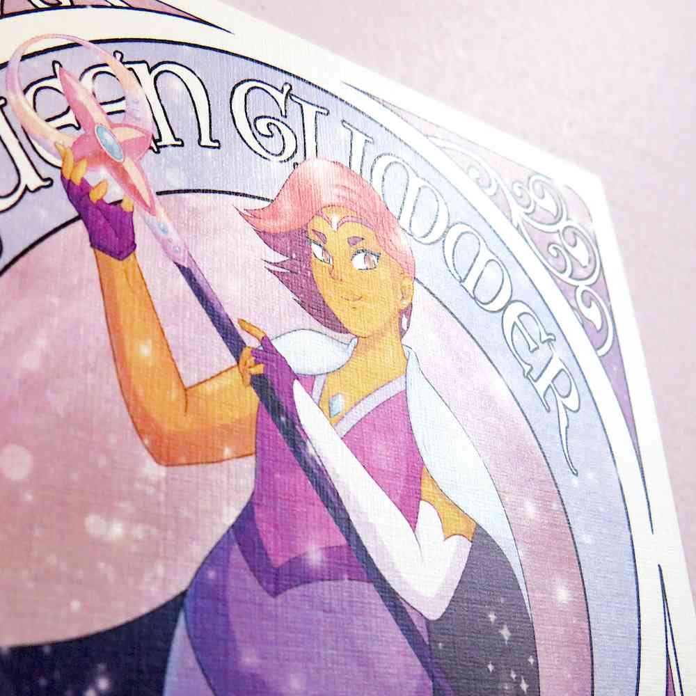 Premium small shimmer print of Queen Glimmer from She-ra and the Princesses of Power.